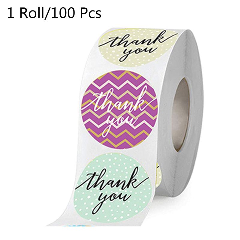Sello de pegatinas Thank You de 8 estilos 100 Uds para la etiqueta pequeña de la papelería de la boda de la tienda