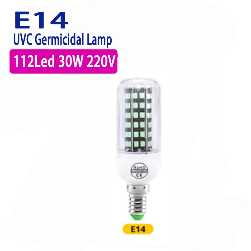 Lámpara de desinfección de ozono UVC, germicida de maíz de 110V/220V, portátil, segura para la salud, luz ultravioleta de desinfección sin radiación para el hogar: 02