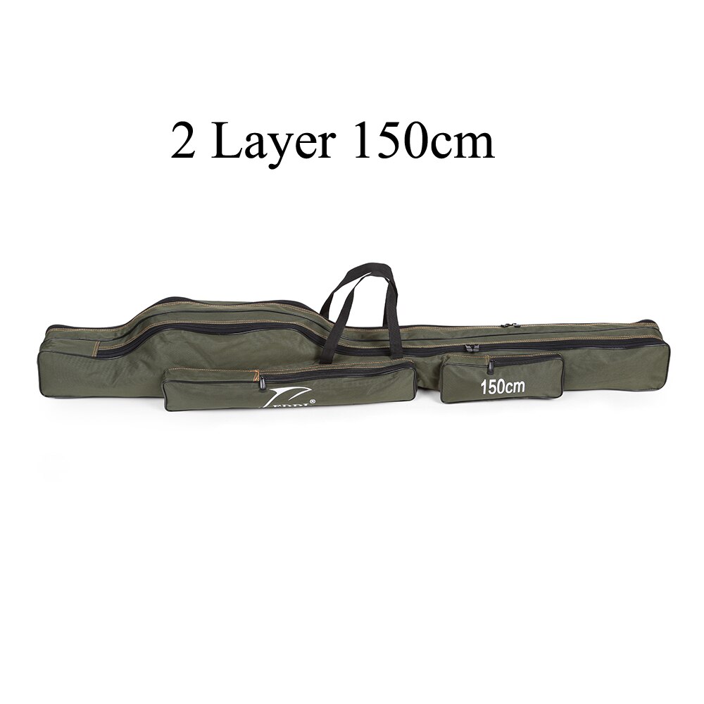 FDDL Portable Folding Fishing Bags Rod Carrier Canvas Fishing Pole Tools Storage Bag Case Fishing Gear Tackle 120/130/ 150cm: 2 layer 130cm