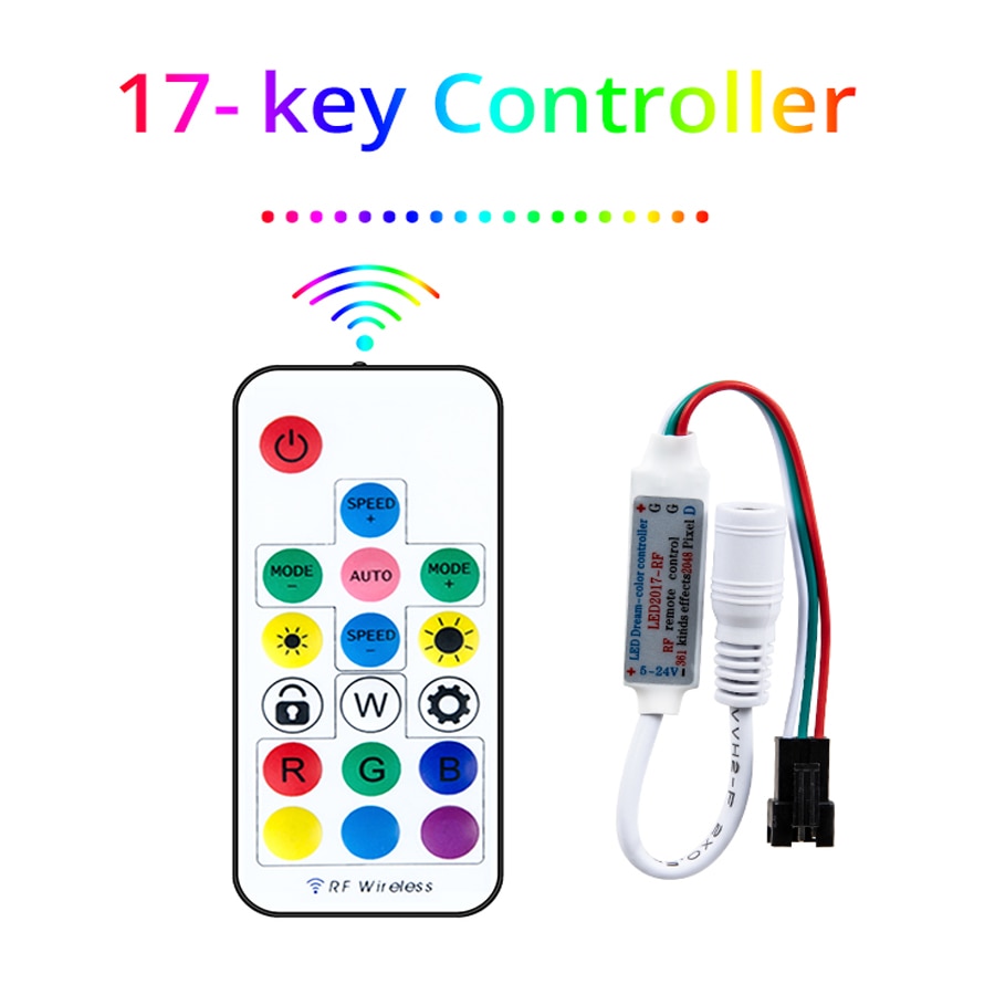 Rf Afstandsbediening 14-Key 17-Key 21-Key Mini 3-Key Draadloze Afstandsbediening Rgb Controller usb Dc 5 V-24 V Voor Led Strip WS2812 WS2811 1903
