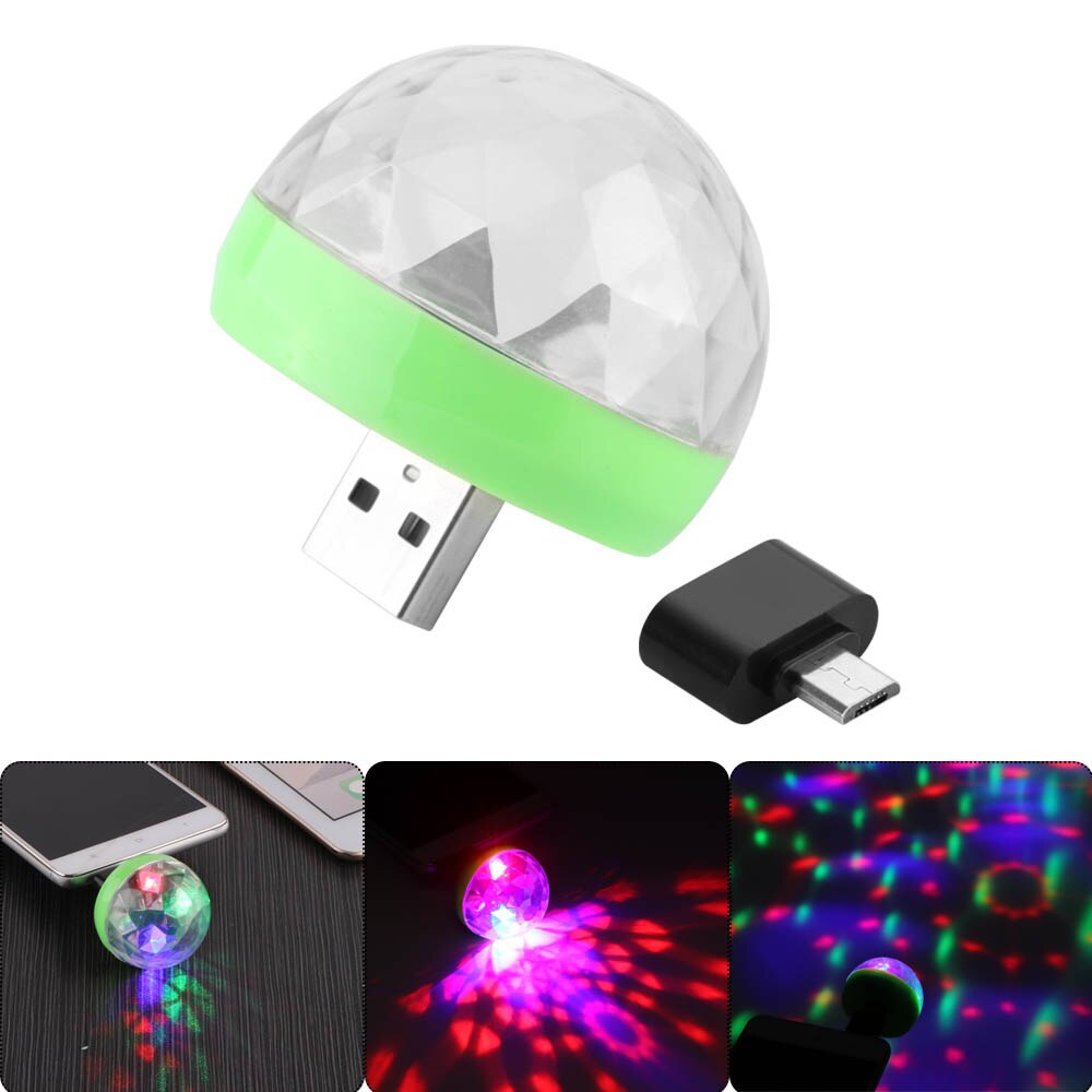 Mini 4-Led Disco Ball Usb Power Stage Light Rgb Stage Decoratie Projector Voor Party Decoraties Met Android connector