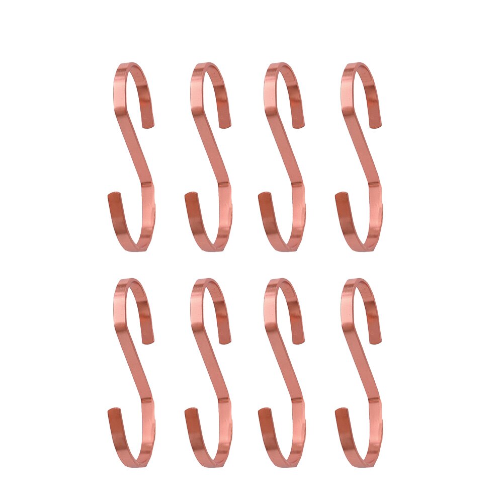 12 Pcs Metal Hook Rose Gold Hanging Hooks S Shaped Small S Nail-Free Hook for Supermarket Display Clothes Prop