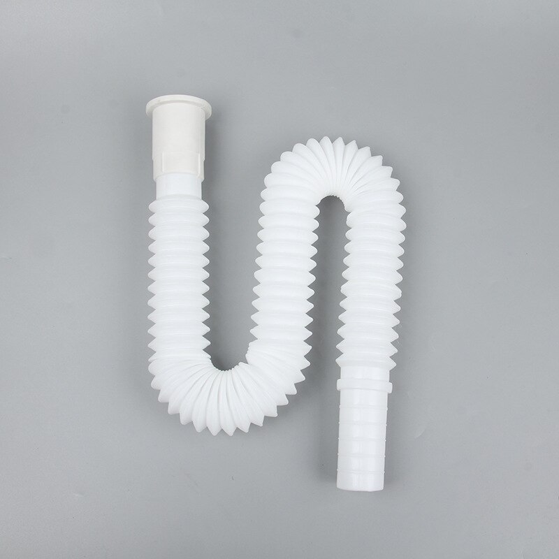 White Non-Steel Wire Plastic Head Sewer Pipe Kitchen Inter-platform Basin Basin Sewer Pipe Drainage Pipe Plastic Pipe