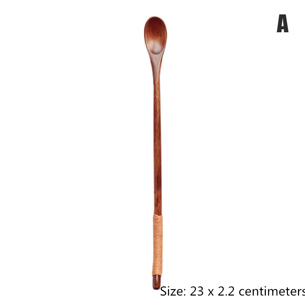 Natural Wooden Kitchen Cooking Spoons Large Salad Server Wood Fork Spoon Cutlery Set Wooden Utensils Tableware