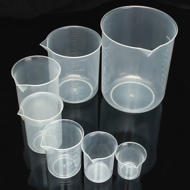 Kicute 50 100 150 250 500 1000ml, recipiente volumétrico graduado de plástico para cocina, transparente, de laboratorio, herramienta para taza medidora