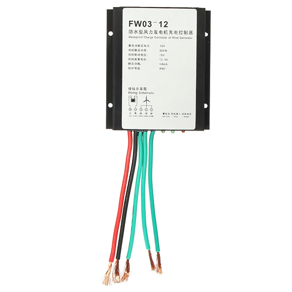 300w 12v led vindmølle vindgenerator energi lade controller  ip67 vandtæt