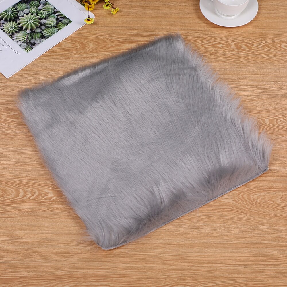 Faux Schapenvacht Stoel Cover Voor Kantoor Weedding Stoel Veelkleurige Harige Wol Tapijt Zetel Pad Huid Vlakte Pluizige Karpetten Wasbare: 7