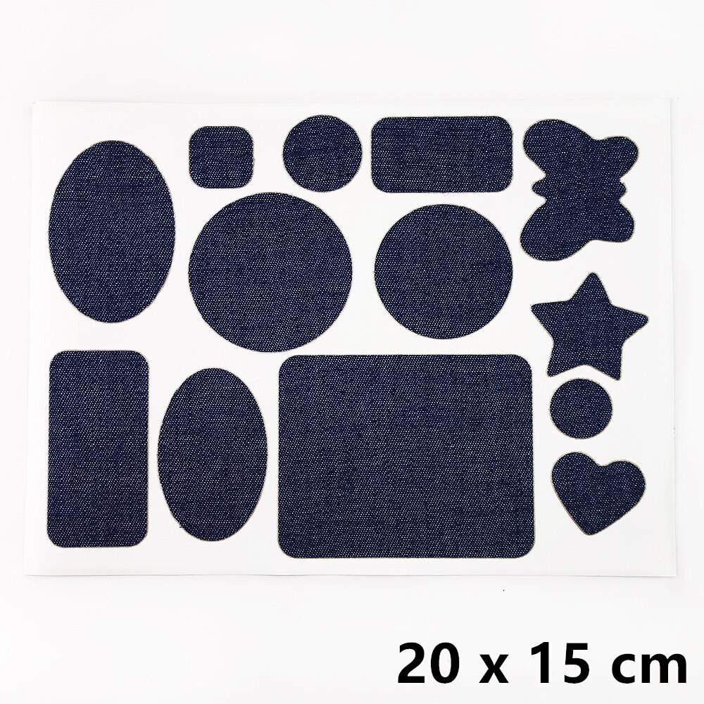 Parches de tela vaquera autoadhesivos para ropa, parches de tela vaquera para reparación de ropa, pegatinas de pantalones, apliques de insignias DIY: 15x20cm 02 shenlan