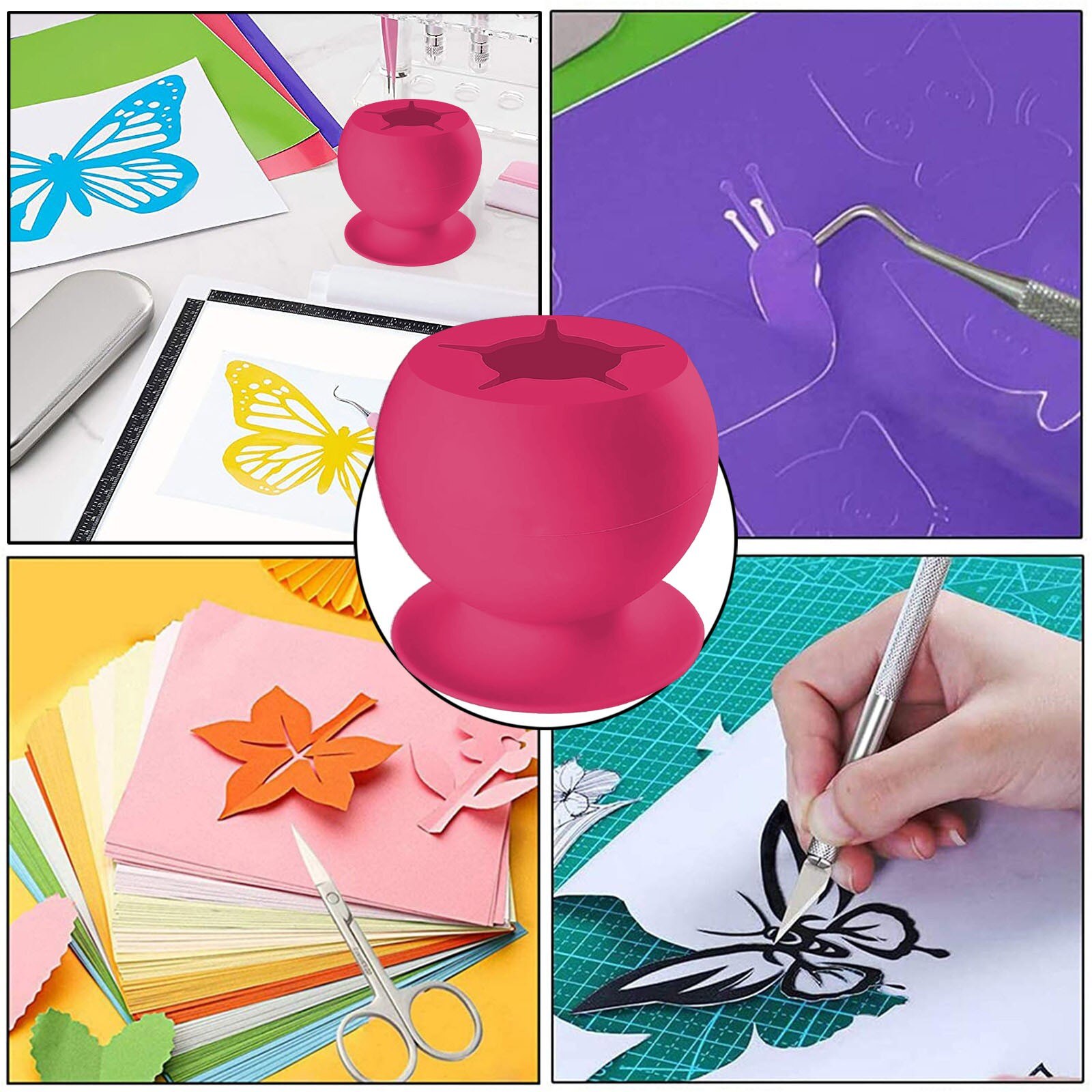 2PC Handicraft Waste Collector Suctioned Vinyl Weeding Scrap Storage Collector Craft Weeding Tool DIY Handicraft Storage Box