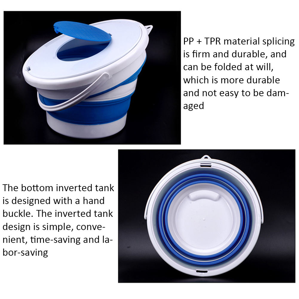 3/5L Collapsible Bucket Portable Folding Bucket Lid Car Washing Barrel Children Outdoor Fishing Travel Water Container