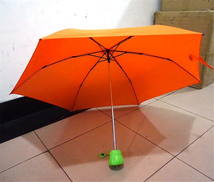 Paraguas plegable de berenjena para niños, paraguas de protección a prueba de viento, 3 paraguas plegable, novedad