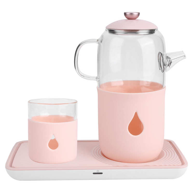 600ml Pink Electric Kettle Multi-Function Temperature Constant Glass Teapot Chinese Plug 220V