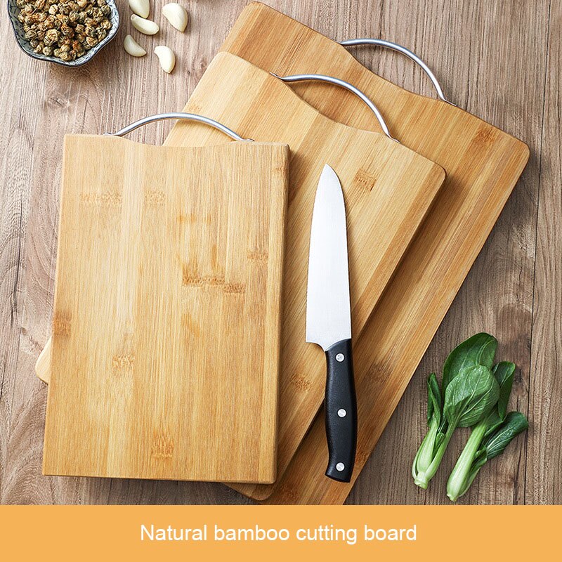 Natuurlijke Bamboe Snijplank Dikke Hangable Snijplank Groente Fruit Vlees Brood Hout Snijden Blokken Keuken Accessoires