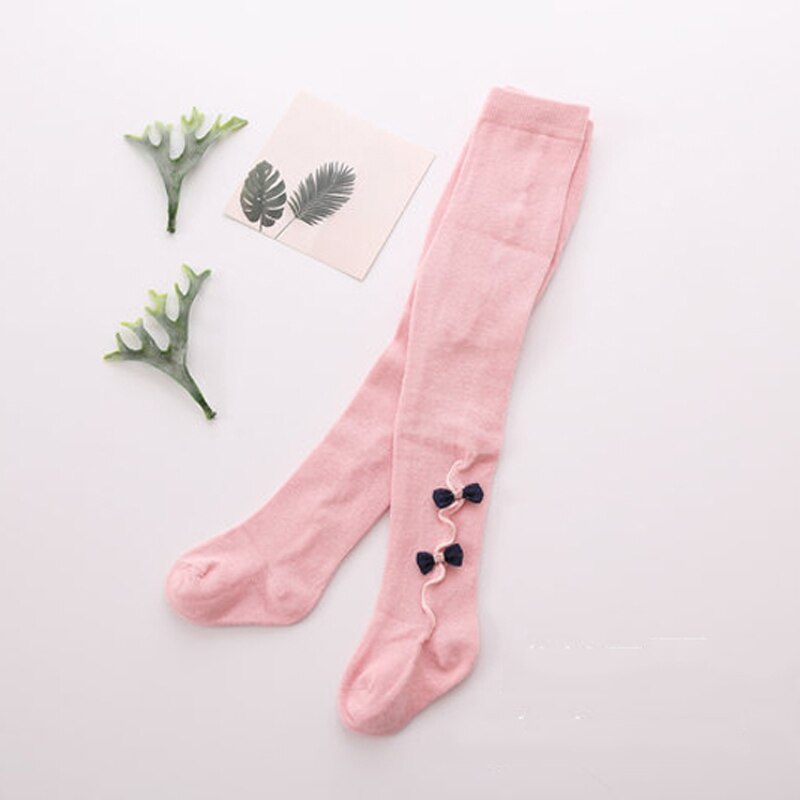 Cute Baby Girls Bowknot Cotton Warm Tights Stockings Autumn Winter White Black Grey Pink Solid Kids Girl Stockings 0-3 Years