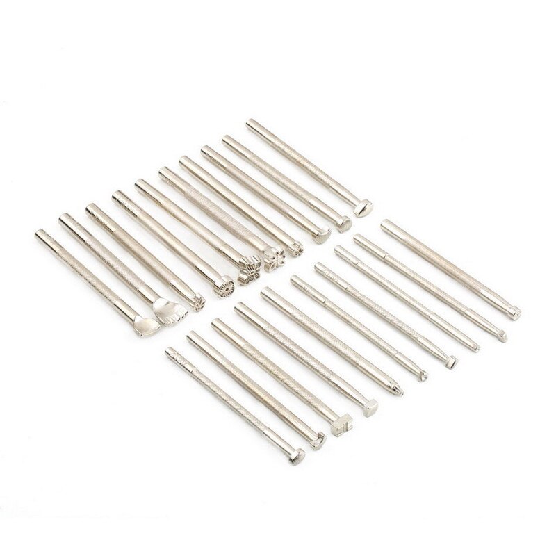 20 unids/set de herramientas para hacer sillas de cuero tallado sellos para manualidades metal duradero tallado en cuero sellos para manualidades Punch