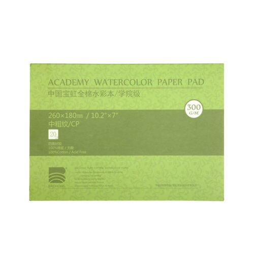 Cotton Watercolor Paper Textured/Smooth Surface Watercolor Pad, 140lb/300gsm, 20 Sheets, Art Supplies: 16k medium grain