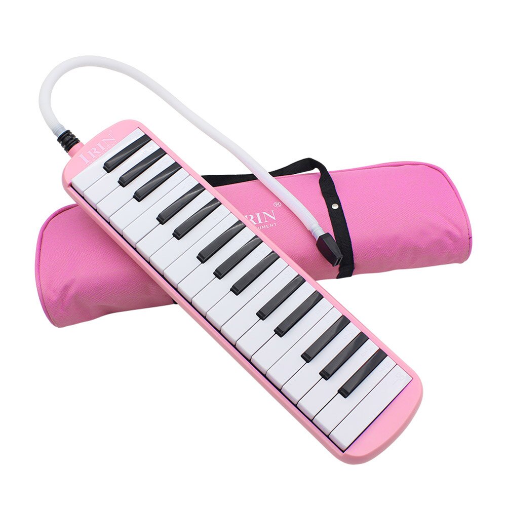 Teclas de música para Piano, instrumento Musical armónica con bolsa de transporte, teclado de música, acordeón, iluminación de 32 teclas, 1 ud.: 1PCS Pink