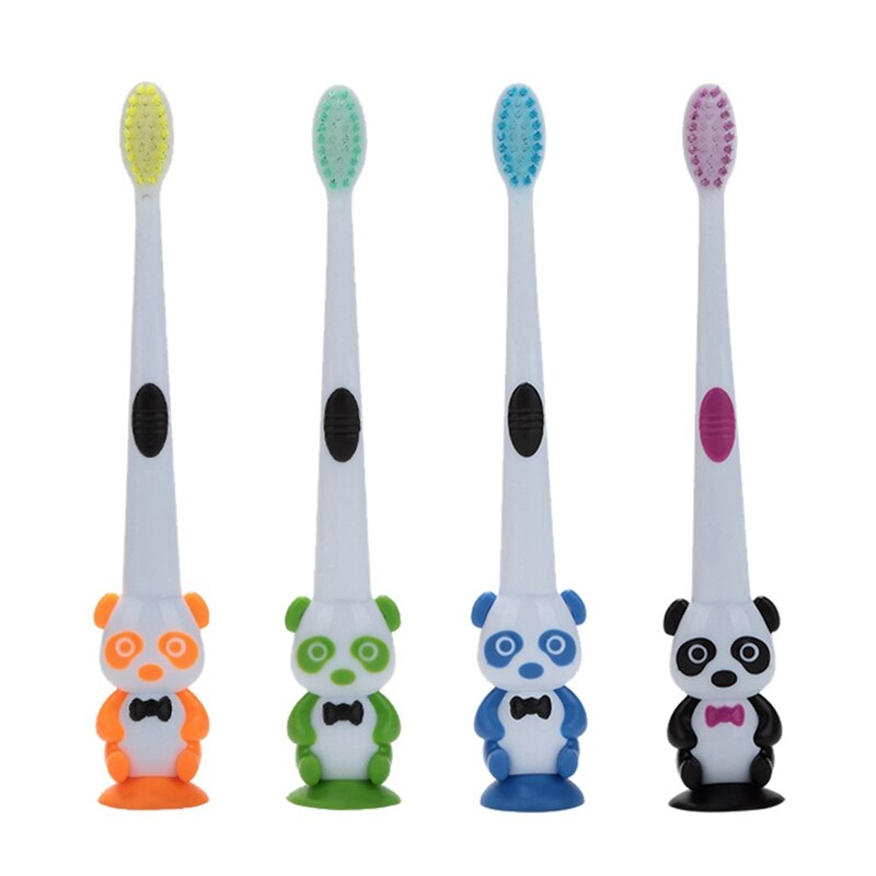 1/3/6 pçs crianças dos desenhos animados do bebê bonito macio-bristled escova de dentes crianças formação boca limpa panda forma venda quente