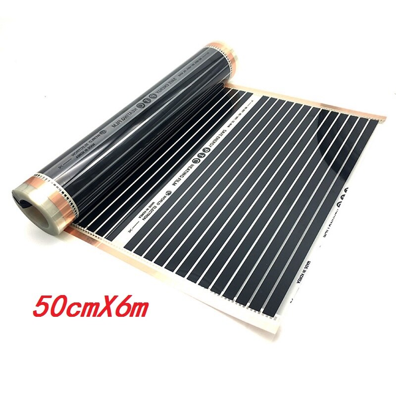 Material PTC infrarrojo, alfombra de suelo con ahorro de energía AC220V 220 w/m2, película de calentamiento bajo el suelo: 50cmX6m