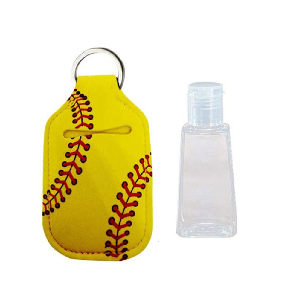 Hand Sanitizer Travel Bottle with leather case Refillable Containers 30ml Flip Cap Reusable empty bottles with Keychain Carrier: A