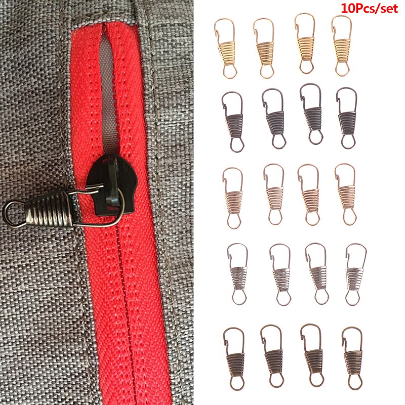 10Pcs Rits Hoofd Bagage Kleding Schoenen Laarzen Diy Rits Puller Afneembare Rits Trekt Naaien Craft Naaien Kits Metal Zip