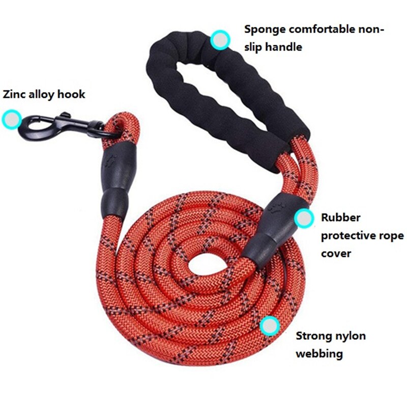 70Kg Pet Hondenlijn Rope Nylon Zinklegering Verstelbare Training Lead Pet Hondenlijn Strap Touw Tractie Hond harnas Kraag Lood