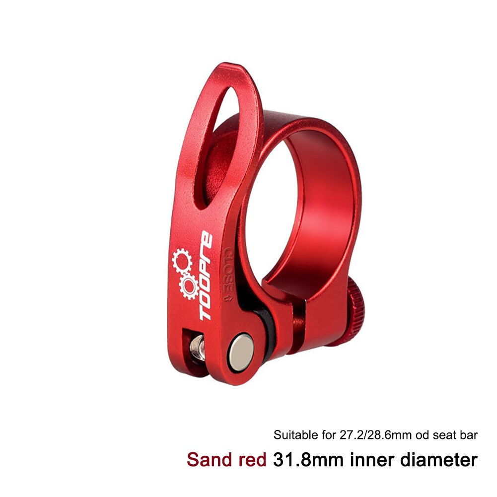 Aluminum Alloy Bike Seat Tube Clip Quick Release Mountain MTB Bicycle Saddle Seat Seatpost Clamp Riding Sapre Parts: Red 31.8mm
