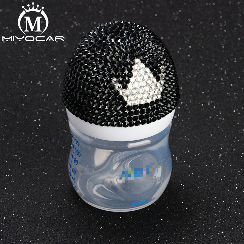 Miyocar smukt sæt håndlavet sikker pp fodringsflaske 125 ml og bling sort hvid krone sut til baby shower: Kun flaske