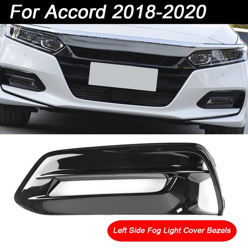 Para Honda Accord parachoques delantero negro brillante DRL faro antiniebla cubierta biseles Assy: Negro