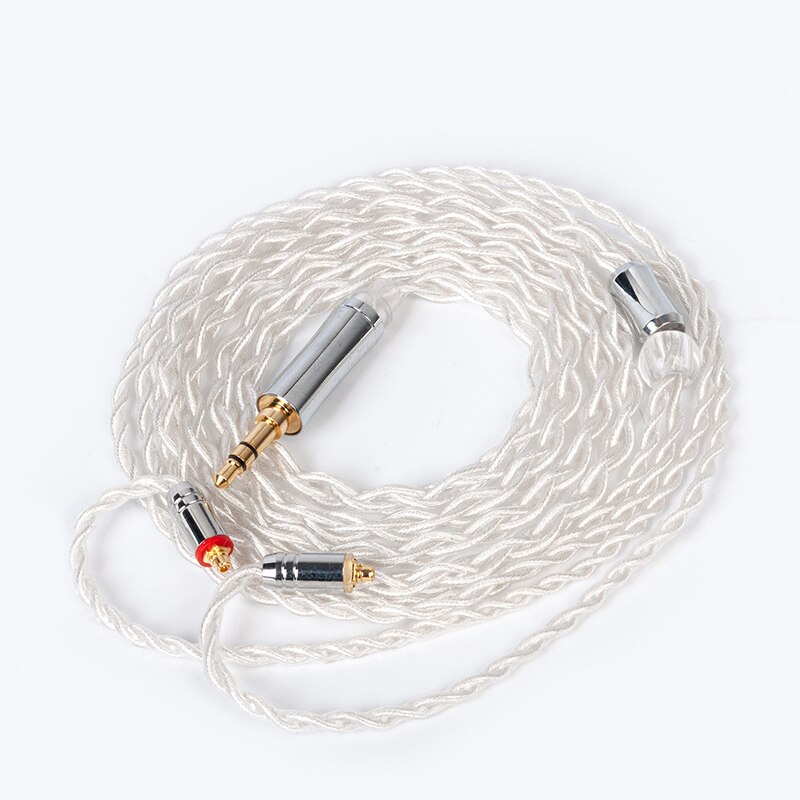 TRI Through 4 Core High purity 5N Single Crystal Copper winding cable 2pin/MMCX/QDC/TFZ with 2.5/3.5/4.4 Connector KS2: MMCX 3.5mm
