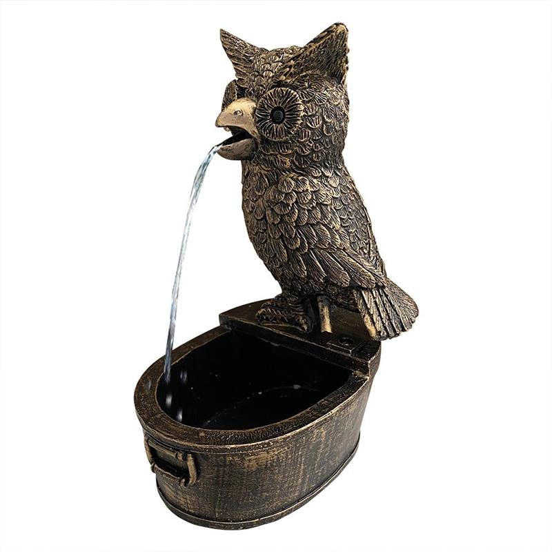 Water Fountain Playful Rustic Look Resin Metal Bird Garden Decor Fountain Vivid Bird Shape Yard Art Decor Water Fountain Outdoor