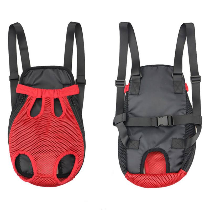 Dog Carries Hand Free Pet Dog Cat Bag for Traveling Hiking Camping Four Legs Out Dog Carrier Backpack: Red / L