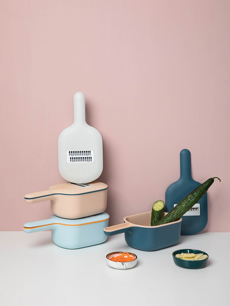 Vegetable Cutter with Steel Blade Mandoline Slicer Carrot Cheese Grater Potato Peeler Vegetable Slicer Kitchen Accessories Green