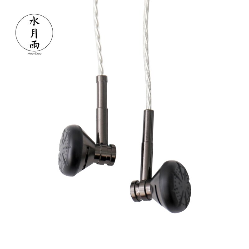Moondrop sans nom original métal écouteurs HIFI musique DJ basse écouteur équilibré métal 13.5mm dynamique pilote écouteurs: Black-Silver no mic