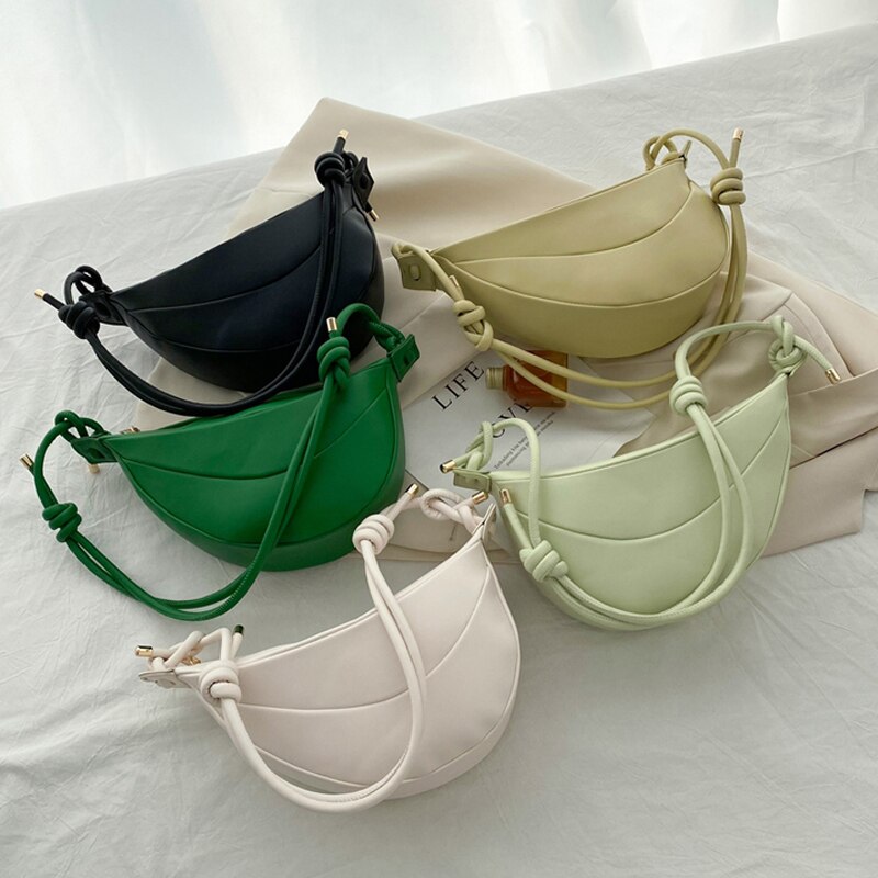 retro Halbmond bilden Knödel Tasche frauen Weiche Achselhöhle Schulter Tasche PU Leder Umhängetasche Weibliche Käufer
