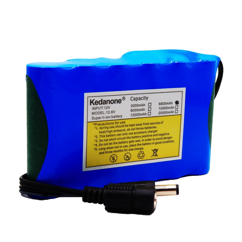Batería De Litio 12V 3000mAh Con Cargador Y Cable – Para CCTV, Paneles Solares Y Tiras LED