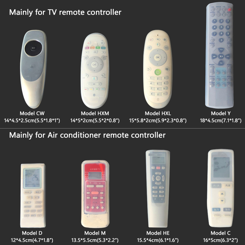 14 Sizes Transparent Silicone TV Air Condition Remote Control Protctive Case Cover Waterproof Dust Protective Storage Bag