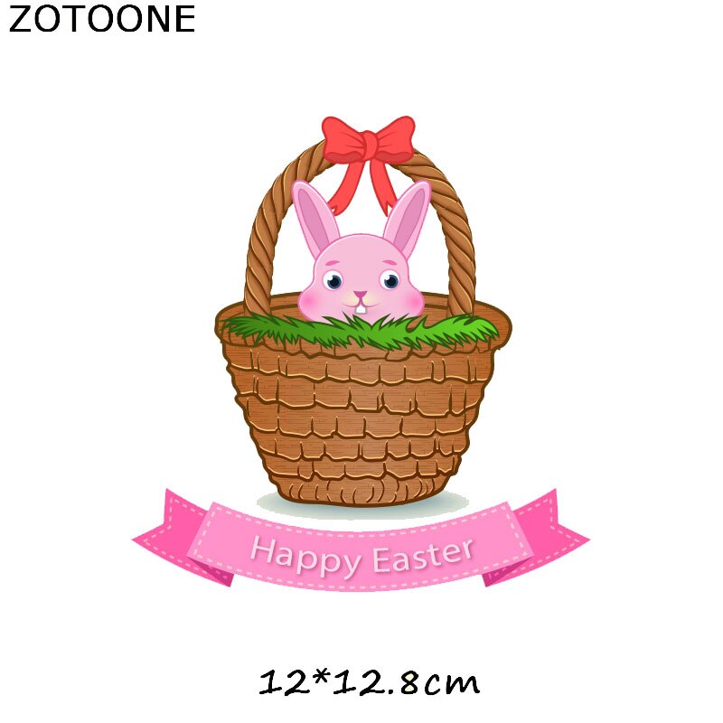 Zotoone Gelukkig Paashaas Eieren Iron On Transfer Patches Voor Kleding Een-Niveau Wasbare Diy Decoratie Print Door huishoudelijke C: Laser Bright