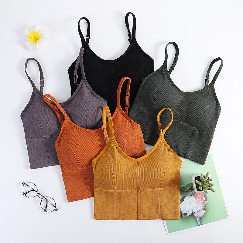 ladies camisole without steel ring beautiful back wrapped chest long bra base sports tube top