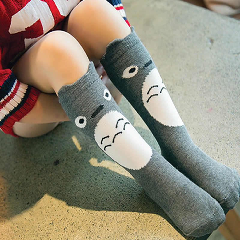 Mädchen Socken knie hohe Kinder Baby Nette bär panda druck Baumwolle Socken bein wärmt herbst tuch junge knie socke kleinkind socke: Totoro