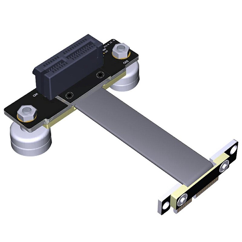 Alta qualidade pci-e pci express 36pin 1x cabo de extensão (dualvertical 90 degreesdirection) com pé netic