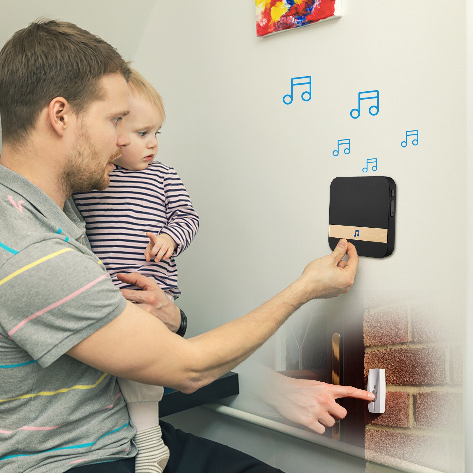 Wireless Visual Smart Doorbell Indoor Dingdong Machine Open Door Plug-in Chime Plastic In Box AC Doorbell