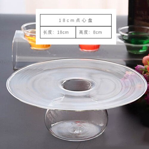 Piatto di vetro trasparente piatto di ghiaccio secco ristorante giapponese piatto di Sushi tè pomeridiano piatto da dolce cucina domestica stoviglie in vetro: 18cm