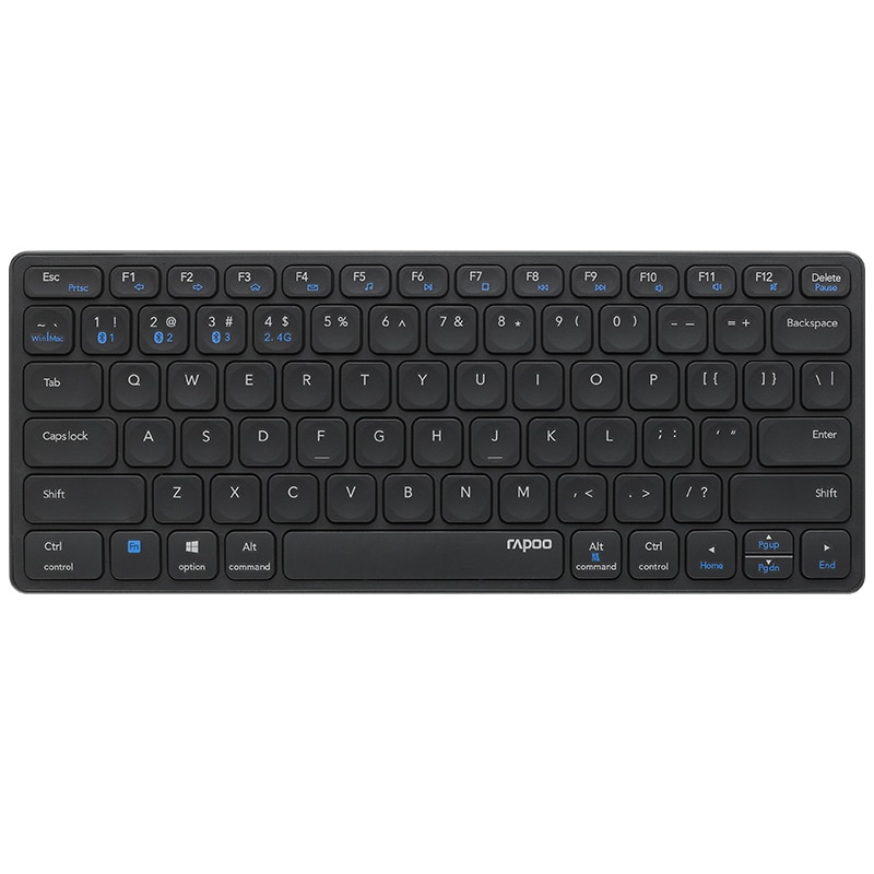 Rapoo E9050G Rechargeable Multi-Mode Wireless Keyboard 78 Keys Switch between BT5.0/BT3.0/2.4G for Mac Windows: Dark gray