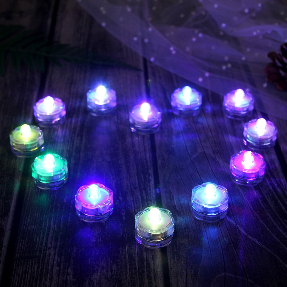 Photophore LED étanche, Simulation de bougie, Submersible, décor de fête de mariage, noël, 12 pièces/lot