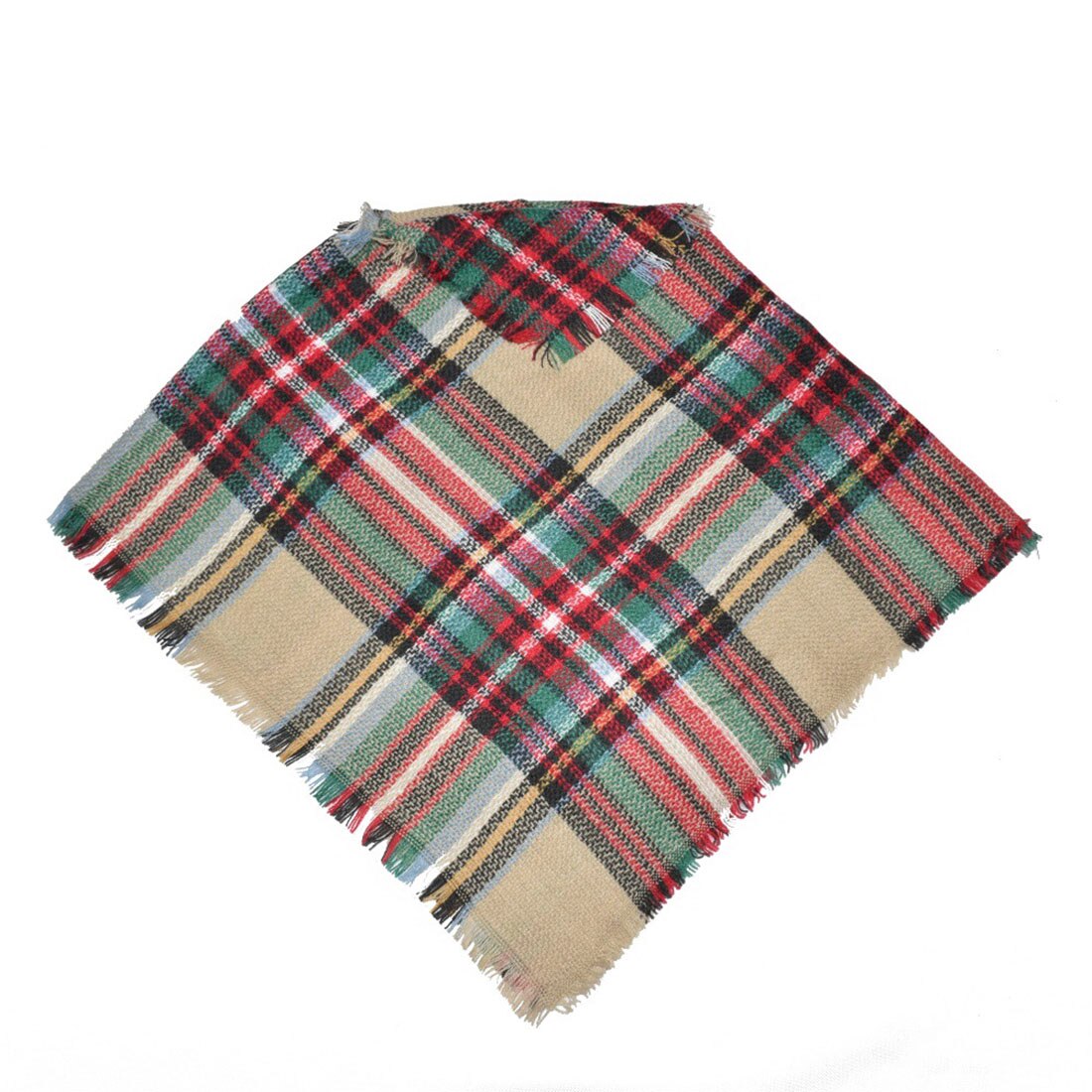 Baby Stuff Accessories Toddler Baby Girl Boy Winter Warm Plaid Wool Scarf Tippet Tassel Coat Shawl Outfit 3-5 Years Kid: Camel