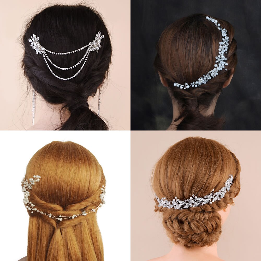 Peineta nupcial, horquilla de cristal, accesorios para el cabello de boda, Flor del pelo de perla, horquillas de diamante para el pelo de novia, pieza para el pelo de boda