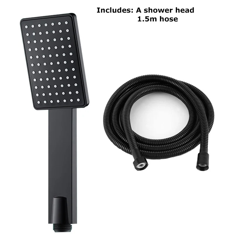 Vierkante Douchekop Met Vergrote Wateruitlaat Douche Badkamer Super Onder Druk Verdikte En Breekbare Douchekop Set: Light Grey