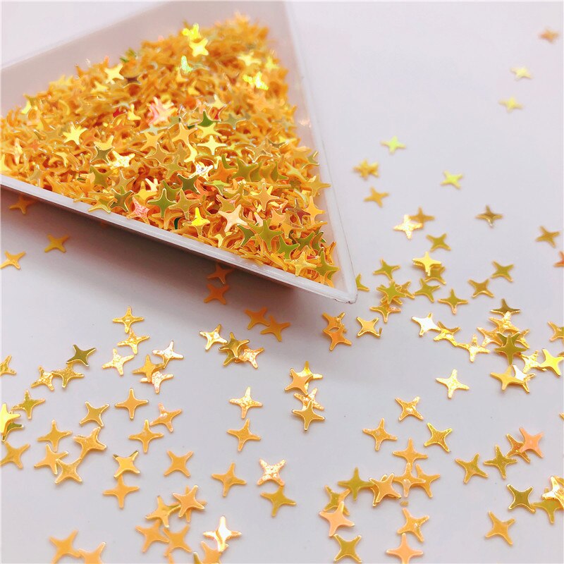 Colorful Halo 4 Point Star Confetti Holographic Glitter Aurora Borealis Sprinkle Iridescent Cross Star Flakes Resin Art supplies: 13