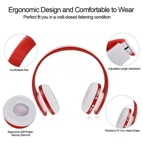 JAGETTE Blutooth Casque Audio- Bluetooth Headset Drahtlose Kopfhörer groß Kopfhörer Für Ihre Kopf Telefon iPhone Mit Mic Computer PC